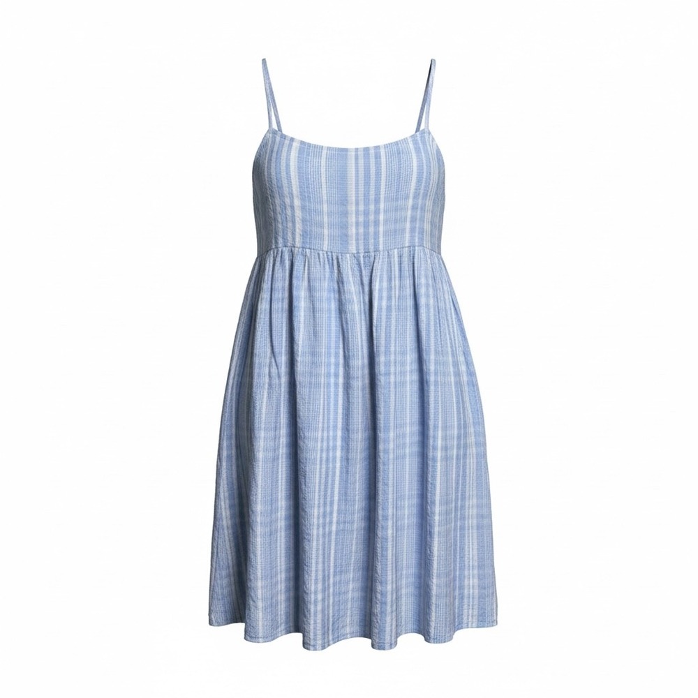 American Eagle XS Blue White Striped Babydoll Mini Sundress‎ Boho Coastal Summer